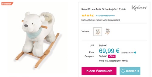 Kaloo® Les Amis Schaukelpferd "Eisbär", ca. 55 x 22 x 47 cm Kaloo® Les Amis Schaukelpferd "Eisbär", ca. 55 x 22 x 47 cm