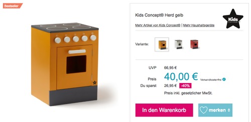 Kids Concept® Spielzeug Herd, versch. Fabren (34 x 30 x 47 cm) Kids Concept® Spielzeug Herd, versch. Fabren (34 x 30 x 47 cm)