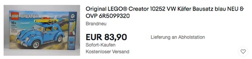 LEGO® Creator 10252 VW Käfer Bausatz, 1167 Teile LEGO® Creator 10252 VW Käfer Bausatz, 1167 Teile