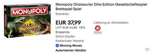 Monopoly Dinosaurier Edition - Brettspiel, auf Deutsch und Englisch spielbar Monopoly Dinosaurier Edition - Brettspiel, auf Deutsch und Englisch spielbar