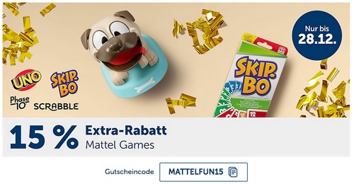 myToys.de - 15% Extra-Rabat auf Mattel Games: z.B. Mattel Games Scrabble Dialekt-Edition "Kölsch" myToys.de - 15% Extra-Rabat auf Mattel Games: z.B. Mattel Games Scrabble Dialekt-Edition "Kölsch"