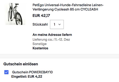 PetEgo CYCLEASH Universal-Hunde-Fahrradleine, 85 cm PetEgo CYCLEASH Universal-Hunde-Fahrradleine, 85 cm