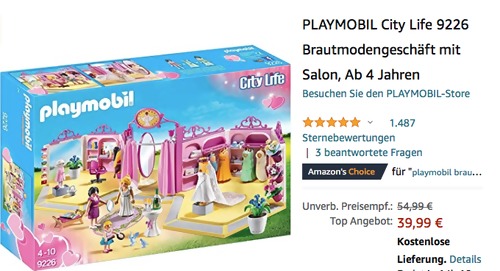 PLAYMOBIL City Life 9226 Brautmodengeschäft mit Salon, ab 4 Jahren PLAYMOBIL City Life 9226 Brautmodengeschäft mit Salon, ab 4 Jahren