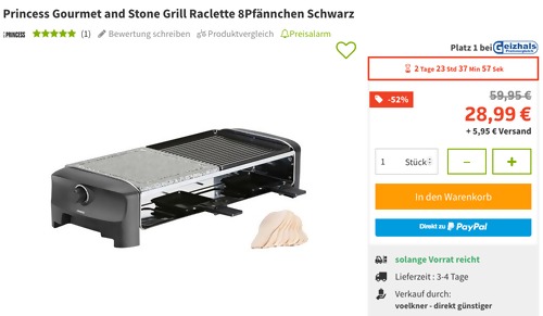 Princess 162619 Gourmet and Stone Grill Raclette, 8 Pfännchen Princess 162619 Gourmet and Stone Grill Raclette, 8 Pfännchen