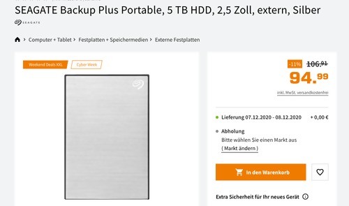 SEAGATE Backup Plus Portable 5 TB HDD externe 2,5 Zoll Festplatte, silber - jetzt 8% billiger SEAGATE Backup Plus Portable 5 TB HDD externe 2,5 Zoll Festplatte, silber - jetzt 8% billiger