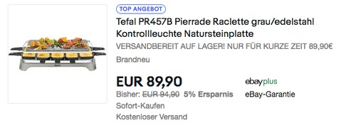 Tefal PR457B Raclette-Grill "Pierrade", 10 antihaftversiegelte Pfännchen + Schaber - jetzt 4% billiger