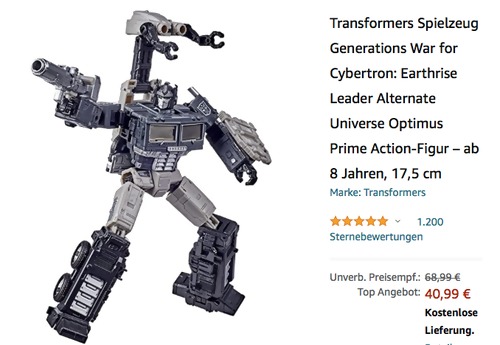 Transformers Spielzeug Generations War for Cybertron: Earthrise Leader Alternate Universe Optimus Prime Action-Figur, 18 cm Transformers Spielzeug Generations War for Cybertron: Earthrise Leader Alternate Universe Optimus Prime Action-Figur, 18 cm