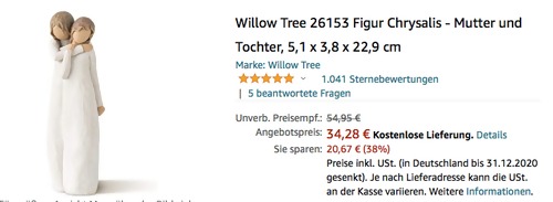 Willow Tree 26153 Chrysalis - Mutter und Tochter Figur, 22,9 cm Willow Tree 26153 Chrysalis - Mutter und Tochter Figur, 22,9 cm