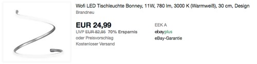 Wofi LED-Tischleuchte "Bonney" (30 cm, 11W, 780 lm, 3000 K) Wofi LED-Tischleuchte "Bonney" (30 cm, 11W, 780 lm, 3000 K)