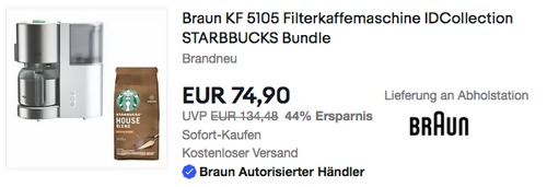 Braun KF 5105 IDCollection Filterkaffemaschine inklusive STARBUCKS® Filterkaffee House Blend 200g Braun KF 5105 IDCollection Filterkaffemaschine inklusive STARBUCKS® Filterkaffee House Blend 200g