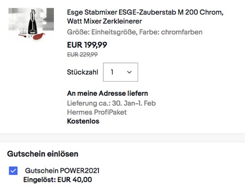 Esge Stabmixer ESGE-Zauberstab® M 200 Chrom, 200 Watt Esge Stabmixer ESGE-Zauberstab® M 200 Chrom, 200 Watt