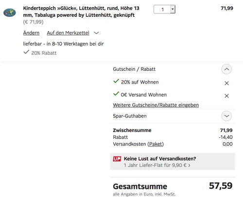 Lüttenhütt Kinderteppich "Tabaluga und das verschenkte Glück", 120 cm rund - jetzt 20% billiger