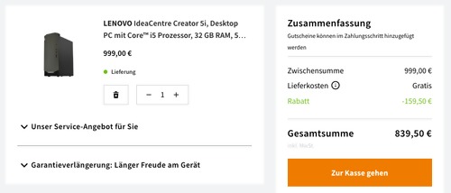 LENOVO 90R80002GE IdeaCentre Creator 5i Desktop-PC (Core i5 Prozessor, 32 GB RAM, 512 GB SSD, GeFroce GTX 1650 SUPER 4 GB) LENOVO 90R80002GE IdeaCentre Creator 5i Desktop-PC (Core i5 Prozessor, 32 GB RAM, 512 GB SSD, GeFroce GTX 1650 SUPER 4 GB)