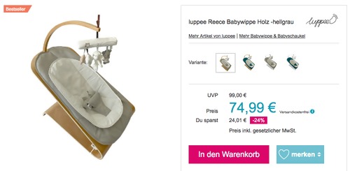 luppee Reece Babywippe aus Buchenholz, versch. Farben luppee Reece Babywippe aus Buchenholz, versch. Farben