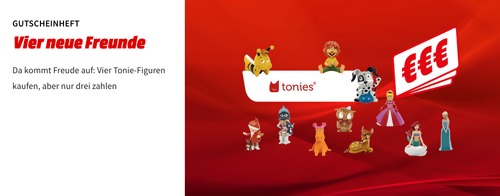 MediaMarkt: 4 Tonie Figuren kaufen und nur 3 bezahlen MediaMarkt: 4 Tonie Figuren kaufen und nur 3 bezahlen