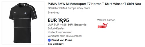 PUMA BMW M Motorsport T7 Herren T-Shirt, schwarz (S-XL) PUMA BMW M Motorsport T7 Herren T-Shirt, schwarz (S-XL)