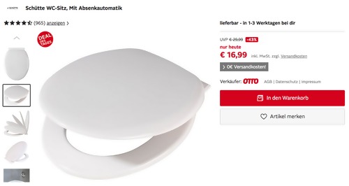 Schütte WC-Sitz mit Absenkautomatik, Duroplast Schütte WC-Sitz mit Absenkautomatik, Duroplast