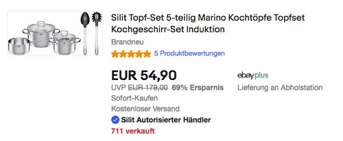 Silit Topfset "Marino", 5-teilig (Edelstahl, Induktion) Silit Topfset "Marino", 5-teilig (Edelstahl, Induktion)