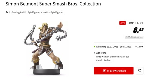 Simon Belmont Super Smash Bros. Collection Amiibo-Figur Simon Belmont Super Smash Bros. Collection Amiibo-Figur