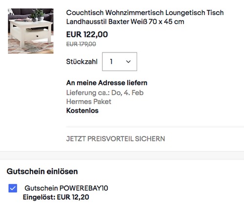 Trendteam Couchtisch "Baxter", weiß (70 x 45 x 70 cm) Trendteam Couchtisch "Baxter", weiß (70 x 45 x 70 cm)