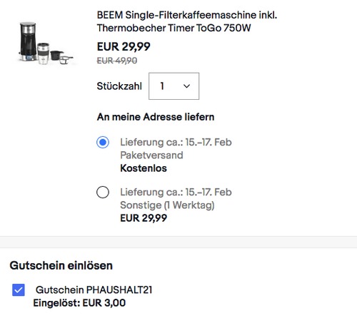 BEEM THERMO 2 GO Single-Filterkaffeemaschine inkl. 0,4 l Thermobecher BEEM THERMO 2 GO Single-Filterkaffeemaschine inkl. 0,4 l Thermobecher