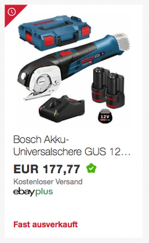 Bosch Akku-Universalschere GUS 12V-300 inkl. 2x 2,0 Ah Akku, Ladegerät und L-Boxx Bosch Akku-Universalschere GUS 12V-300 inkl. 2x 2,0 Ah Akku, Ladegerät und L-Boxx