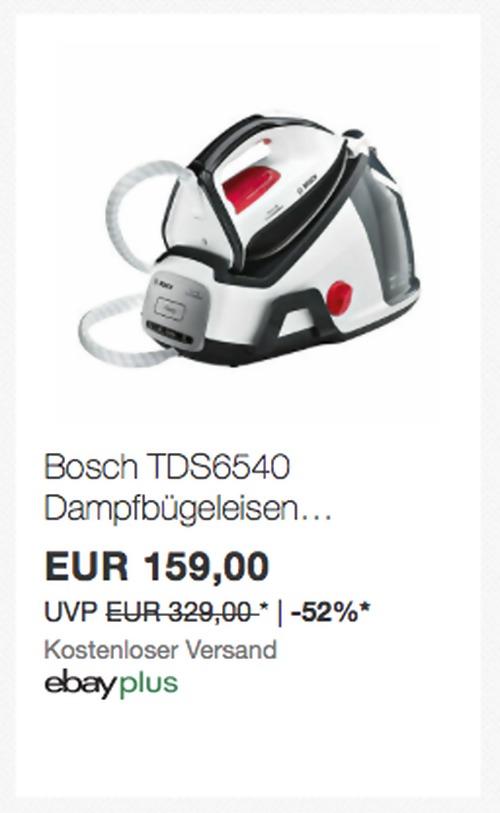 Bosch TDS6540 EasyComfort Dampfstation, 6,5 bar Bosch TDS6540 EasyComfort Dampfstation, 6,5 bar