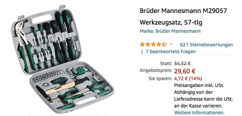 Brüder Mannesmann M29057 Werkzeugsatz, 57-tlg. Brüder Mannesmann M29057 Werkzeugsatz, 57-tlg.