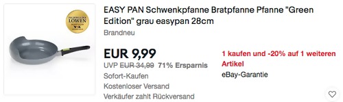 EASY PAN 28cm Schwenkpfanne/Bratpfanne "Green Edition", grau EASY PAN 28cm Schwenkpfanne/Bratpfanne "Green Edition", grau