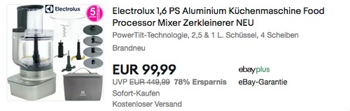 Electrolux EFP 9300 Masterpiece Küchenmaschine (1200 Watt, umfangreiches Zubehör, Aufbewahrungstasche) - jetzt 29% billiger Electrolux EFP 9300 Masterpiece Küchenmaschine (1200 Watt, umfangreiches Zubehör, Aufbewahrungstasche) - jetzt 29% billiger