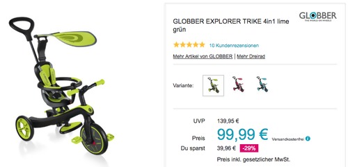 GLOBBER EXPLORER TRIKE 4in1 Kinderdreirad, versch. Farben GLOBBER EXPLORER TRIKE 4in1 Kinderdreirad, versch. Farben