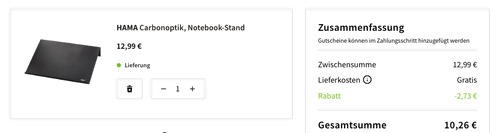 hama 00053073 Notebook-Stand in Carbonoptik (bis 18.4 Zoll) hama 00053073 Notebook-Stand in Carbonoptik (bis 18.4 Zoll)