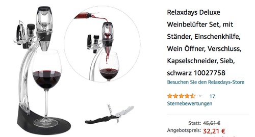 Relaxdays 10027758 Deluxe 7-teilige Weinbelüfter-Set Relaxdays 10027758 Deluxe 7-teilige Weinbelüfter-Set