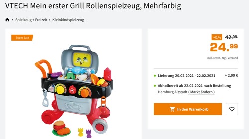 VTECH Mein erster Grill Rollenspielzeug, singender und sprechender Grill VTECH Mein erster Grill Rollenspielzeug, singender und sprechender Grill
