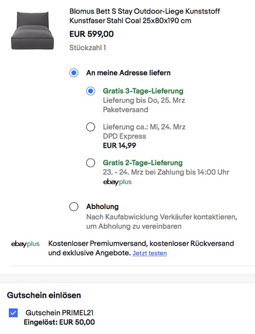Blomus Outdoor-Liege S-STAY-Coal, 25x80x190 cm Blomus Outdoor-Liege S-STAY-Coal, 25x80x190 cm
