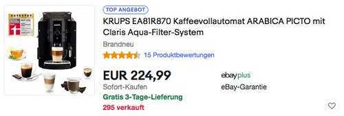 KRUPS EA81R870 Kaffeevollautomat ARABICA PICTO mit Claris Aqua-Filter-System, 15 bar KRUPS EA81R870 Kaffeevollautomat ARABICA PICTO mit Claris Aqua-Filter-System, 15 bar