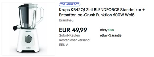 Krups KB42Q1 Blendforce 2in1 Standmixer (Mixer + Entsafter, 600 Watt) Krups KB42Q1 Blendforce 2in1 Standmixer (Mixer + Entsafter, 600 Watt)