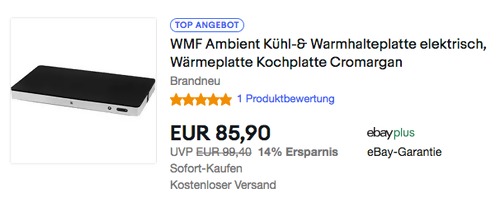 WMF Ambient Kühl-& Warmhalteplatte (270 Watt, 50 - 110°C, Kühlelement) WMF Ambient Kühl-& Warmhalteplatte (270 Watt, 50 - 110°C, Kühlelement)