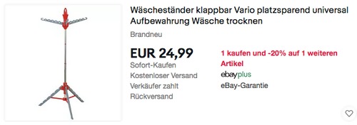 EASYmaxx Wäscheständer "Vario" für 3 x 6 Bügel (Höhenverstellbar, klappbar) EASYmaxx Wäscheständer "Vario" für 3 x 6 Bügel (Höhenverstellbar, klappbar)