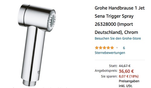 Grohe 26328000 Sena Trigger Handbrause, Chrom Grohe 26328000 Sena Trigger Handbrause, Chrom