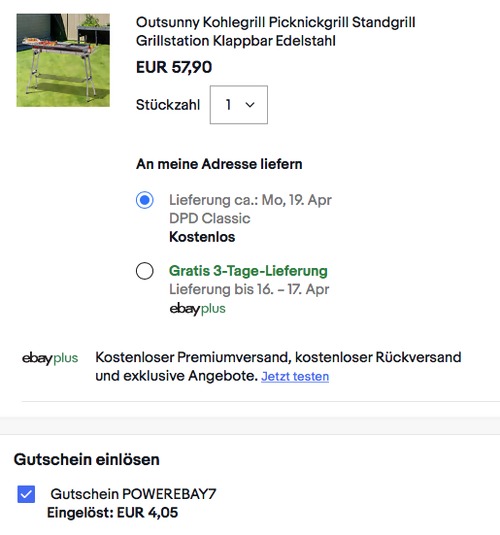 Outsunny Picknickgrill 104 x 33 x 70 cm (Edelstahl, klappbar) Outsunny Picknickgrill 104 x 33 x 70 cm (Edelstahl, klappbar)
