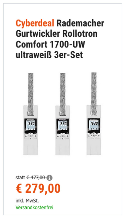 Rademacher Gurtwickler Rollotron Comfort 1700-UW 3er Set Rademacher Gurtwickler Rollotron Comfort 1700-UW 3er Set