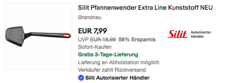 Silit Extra Line 32,5 cm Pfannenwender, Silikon Silit Extra Line 32,5 cm Pfannenwender, Silikon