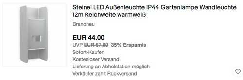 Steinel L 920 LED Sensor-Außenleuchte, silber (10 W, 516 lm, 3000 K Steinel L 920 LED Sensor-Außenleuchte, silber (10 W, 516 lm, 3000 K