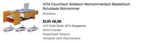 VCM Couchtisch "Tindus", versch. Farben (Holzstruktur Nachbildung, H. 35 x B. 100 x T. 50 cm) VCM Couchtisch "Tindus", versch. Farben (Holzstruktur Nachbildung, H. 35 x B. 100 x T. 50 cm)