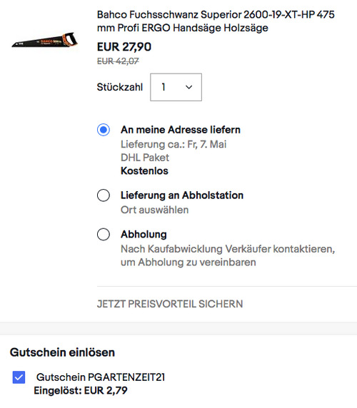 Bahco Fuchsschwanz Superior 2600-19-XT-HP, 475 mm Bahco Fuchsschwanz Superior 2600-19-XT-HP, 475 mm