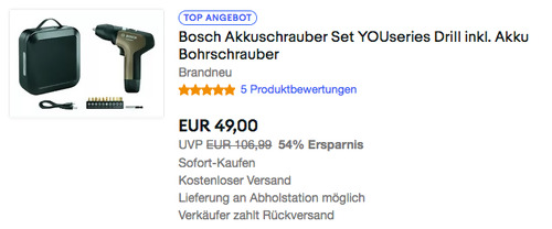 Bosch YOUseries Drill Akkuschrauber-Set, 3,6 V Bosch YOUseries Drill Akkuschrauber-Set, 3,6 V