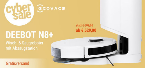ECOVACS DEEBOT N8+ Wisch- & Saugroboter mit Absaugstation (0,42 l, TrueMapping) ECOVACS DEEBOT N8+ Wisch- & Saugroboter mit Absaugstation (0,42 l, TrueMapping)