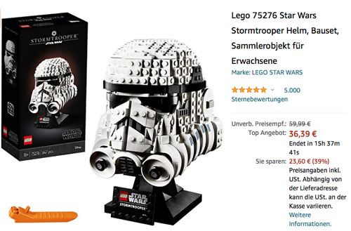 Lego 75276 Star Wars "Stormtrooper Helm" - Bauset Lego 75276 Star Wars "Stormtrooper Helm" - Bauset