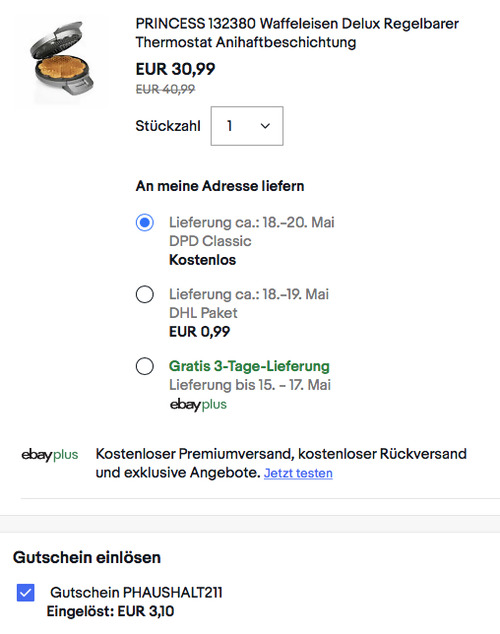 PRINCESS 132380 Waffeleisen, Ø 20 cm Herzwaffelform PRINCESS 132380 Waffeleisen, Ø 20 cm Herzwaffelform
